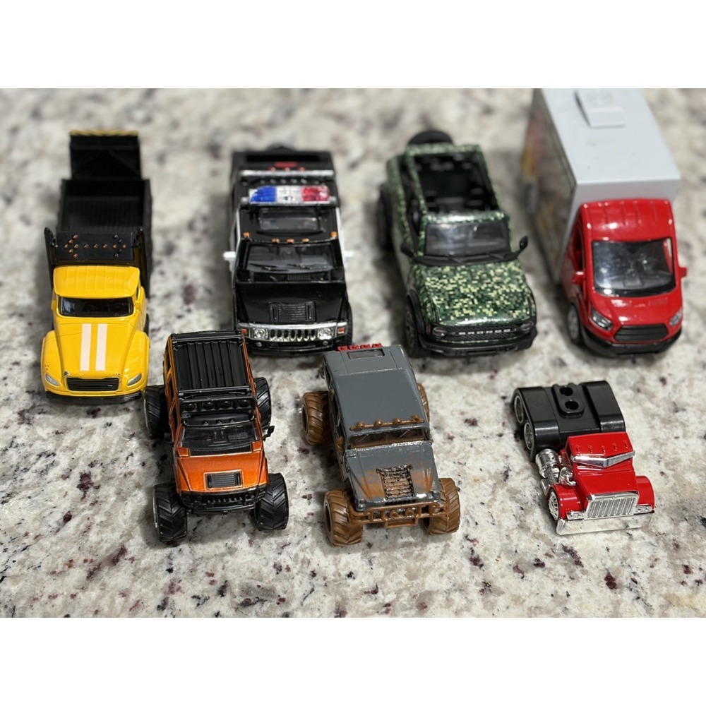 Collectible LotDiecast Toy Vehicles-Trucks,Off Road, Police, Semi and Food Truck